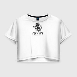 Футболка 3D укороченная женская Фитнес, цвет: 3D-принт