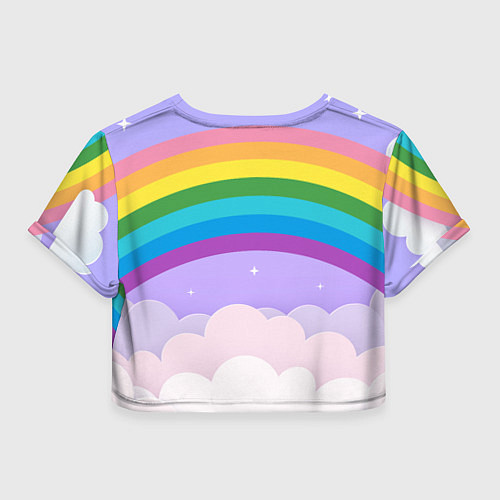 Женский топ Единорог на фоне радуги / 3D-принт – фото 2