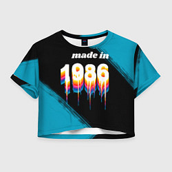 Футболка 3D укороченная женская Made in 1986: liquid art, цвет: 3D-принт