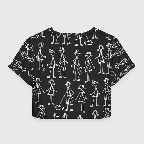 Женский топ Черно-белые люди / 3D-принт – фото 2