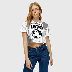 Футболка 3D укороченная женская На Земле с 1970: краска на светлом, цвет: 3D-принт — фото 2
