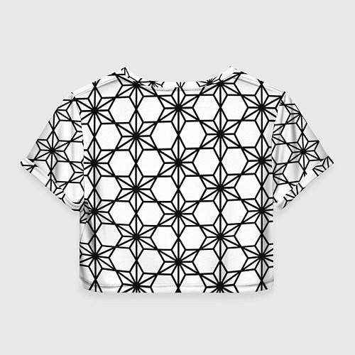 Женский топ Чёрно-белый абстрактный паттерн из звёзд / 3D-принт – фото 2