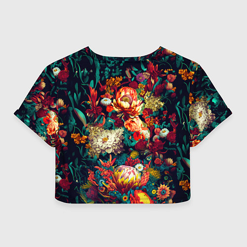 Женский топ Цветочный паттерн с цветами и листьями / 3D-принт – фото 2