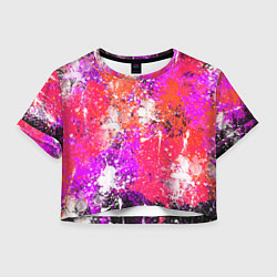 Женский топ Разбрызганная красная краска - темный фон