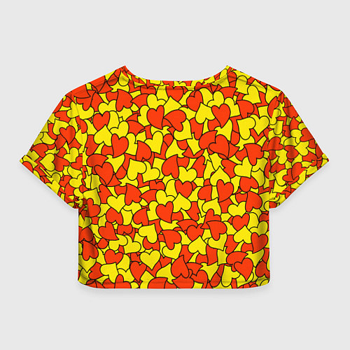 Женский топ Красно-желтые сердца / 3D-принт – фото 2