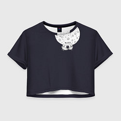 Футболка 3D укороченная женская Космическая любовь, цвет: 3D-принт