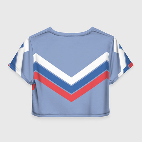Женский топ Триколор - три полоски на голубом / 3D-принт – фото 2