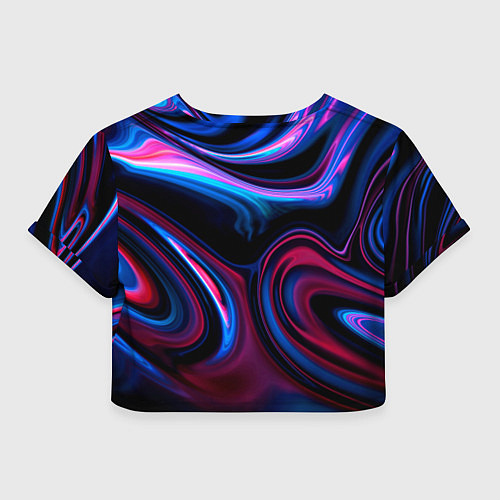 Женский топ Разводы красок и бензина неоновый / 3D-принт – фото 2