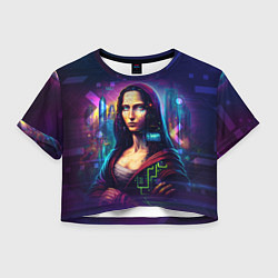 Футболка 3D укороченная женская Cyberpunk Mona Lisa, цвет: 3D-принт