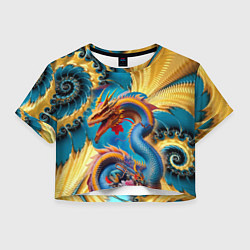 Футболка 3D укороченная женская Japanese dragon - tattoo - irezumi - art, цвет: 3D-принт