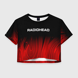 Футболка 3D укороченная женская Radiohead red plasma, цвет: 3D-принт