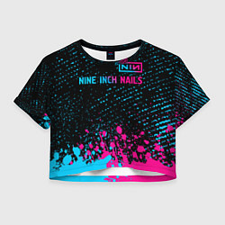 Женский топ Nine Inch Nails - neon gradient: символ сверху