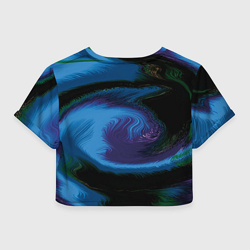 Женский топ Голубой и фиолетовый абстракт / 3D-принт – фото 2