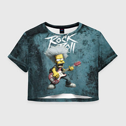 Футболка 3D укороченная женская Rock n roll style Simpsons, цвет: 3D-принт