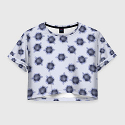 Футболка 3D укороченная женская Многоугольник и линии, цвет: 3D-принт