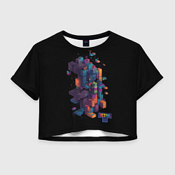 Футболка 3D укороченная женская Tetris abstract, цвет: 3D-принт