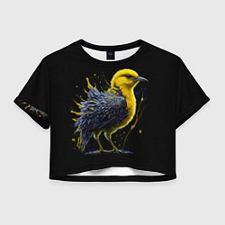 Футболка 3D укороченная женская Цыпленок в красках, цвет: 3D-принт