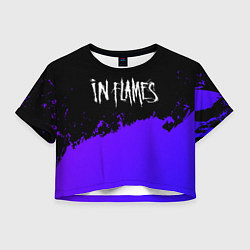 Футболка 3D укороченная женская In Flames purple grunge, цвет: 3D-принт