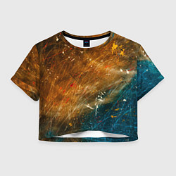 Женский топ Оранжевые и синие краски