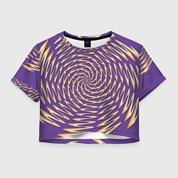 Футболка 3D укороченная женская Зигзаг, цвет: 3D-принт