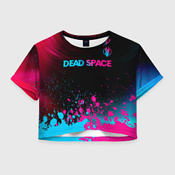Футболка 3D укороченная женская Dead Space - neon gradient: символ сверху, цвет: 3D-принт