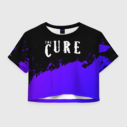 Футболка 3D укороченная женская The Cure purple grunge, цвет: 3D-принт