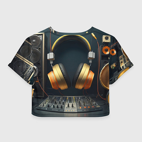 Женский топ Золотые наушники / 3D-принт – фото 2