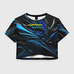 Женский топ Cyberpunk 2077 phantom liberty blue logo