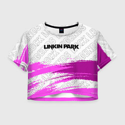 Футболка 3D укороченная женская Linkin Park rock legends: символ сверху, цвет: 3D-принт