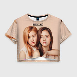 Футболка 3D укороченная женская Blackpink Jisoo and Rose, цвет: 3D-принт