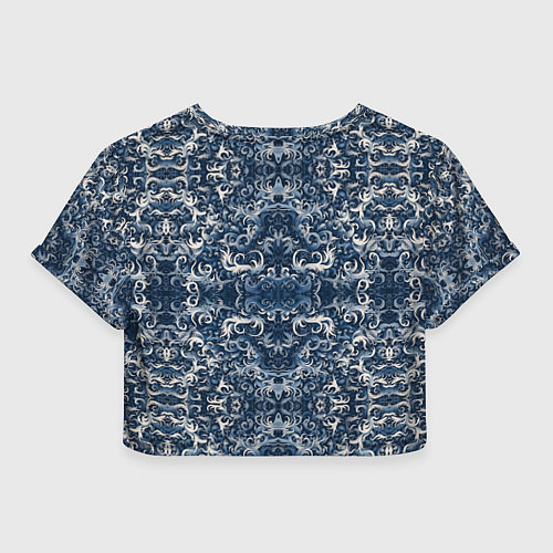 Женский топ Белые японские облака на синем фоне / 3D-принт – фото 2