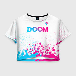 Женский топ Doom neon gradient style: символ сверху