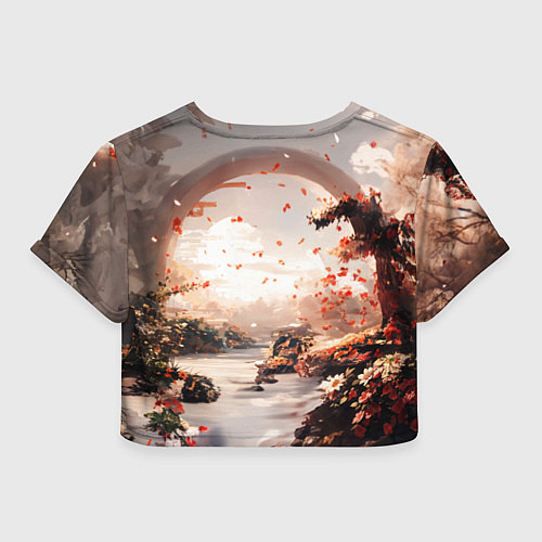 Женский топ Японская девушка при закате солнца / 3D-принт – фото 2