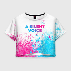 Женский топ A Silent Voice neon gradient style: символ сверху