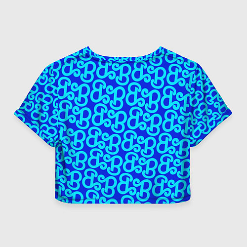 Женский топ Логотип Барби - синий паттерн / 3D-принт – фото 2
