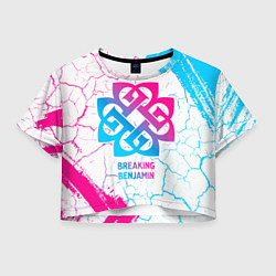 Футболка 3D укороченная женская Breaking Benjamin neon gradient style, цвет: 3D-принт