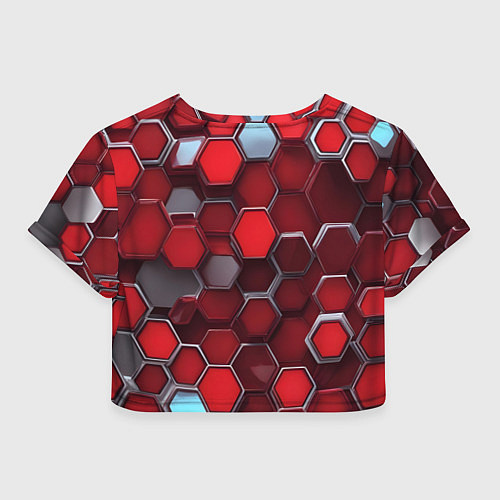Женский топ Cyber hexagon red / 3D-принт – фото 2