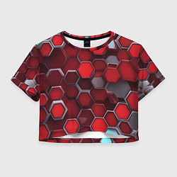 Женский топ Cyber hexagon red