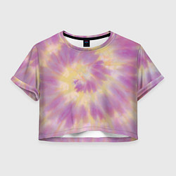 Футболка 3D укороченная женская Tie-Dye дизайн, цвет: 3D-принт