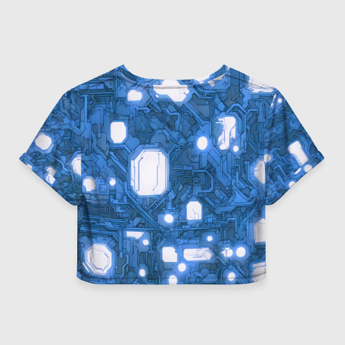 Женский топ Синие кибернетические схемы неон / 3D-принт – фото 2