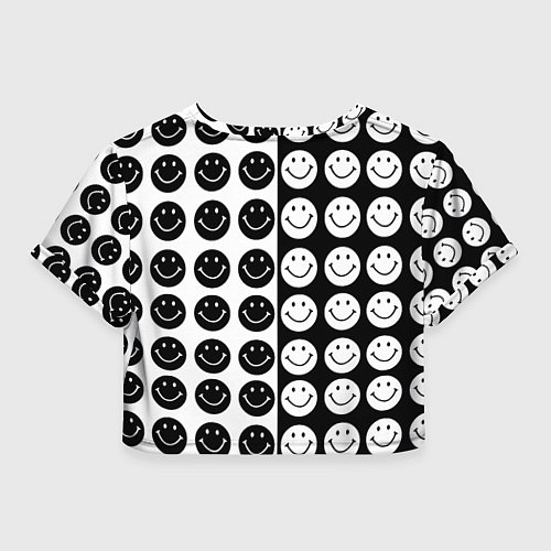 Женский топ Smiley black and white / 3D-принт – фото 2