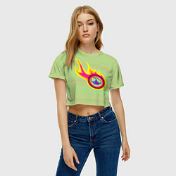 Футболка 3D укороченная женская Пожарная памятка, цвет: 3D-принт — фото 2