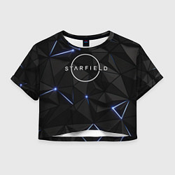 Футболка 3D укороченная женская Stafield logo black, цвет: 3D-принт