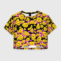 Женский топ Растекшийся смайл на пиксельном фоне