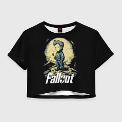 Футболка 3D укороченная женская Fallout boy, цвет: 3D-принт