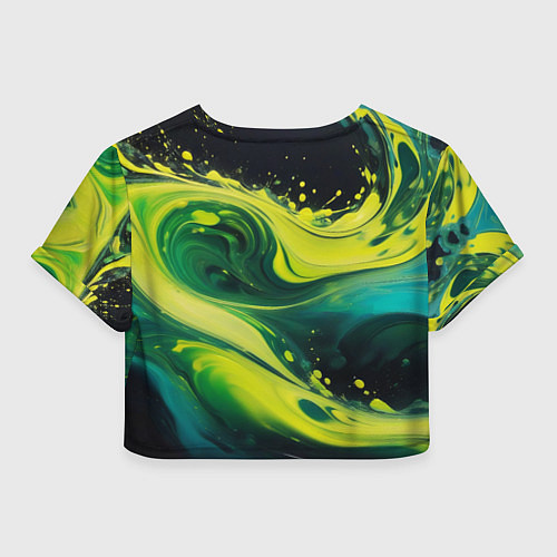 Женский топ Жидкая текущая зеленая краска / 3D-принт – фото 2