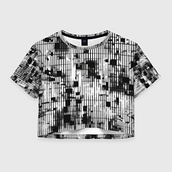 Футболка 3D укороченная женская Устрашающая сеть, цвет: 3D-принт