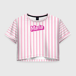 Женский топ Имя Мария в стиле Барби: розовая полоска