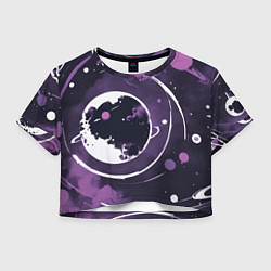 Футболка 3D укороченная женская Фиолетовый космос - нейросеть, цвет: 3D-принт