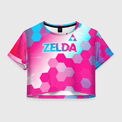 Женский топ Zelda neon gradient style: символ сверху